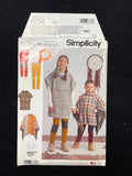 2018 Simplicity 8756 Sewing Pattern - Child's Ponchos and Knit Leggings FACTORY FOLDED