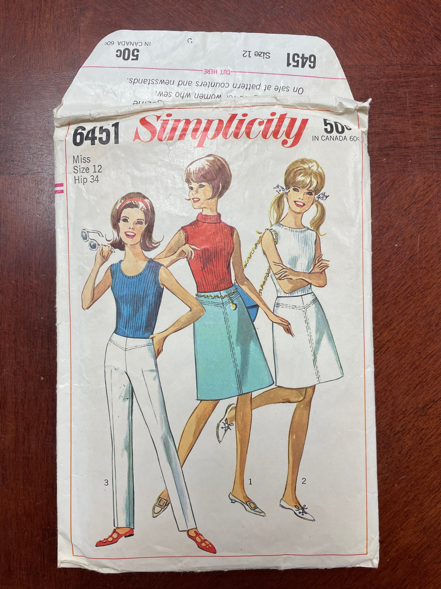 1966 Simplicity 6451 Pattern - Skirts