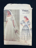 1980's Vogue 1165 Sewing Pattern - Adult Wedding Gown