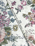 Poly/Cotton Vintage - White with Multi Colored Flowers