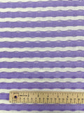 2 YD Poly/Cotton Yarn-Dyed Stripe Knit - Light Purple and White