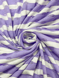 2 YD Poly/Cotton Yarn-Dyed Stripe Knit - Light Purple and White