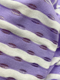 2 YD Poly/Cotton Yarn-Dyed Stripe Knit - Light Purple and White