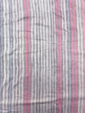 1 1/2 YD Poly/Cotton Printed Stripe Knit Vintage - "Chalk" Stripes in Gray, Pinks and Lavender