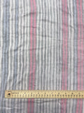 1 1/2 YD Poly/Cotton Printed Stripe Knit Vintage - "Chalk" Stripes in Gray, Pinks and Lavender