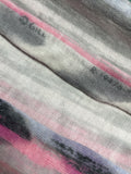 1 1/2 YD Poly/Cotton Printed Stripe Knit Vintage - "Chalk" Stripes in Gray, Pinks and Lavender