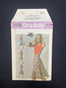1977 Simplicity 7876 Sewing Pattern - Wrap Skirt FACTORY FOLDED