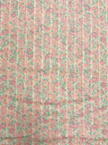 4 7/8 YD Cotton/Poly with Self Stripe Vintage - Peach with Pink and Peach Flowers