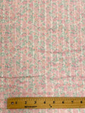 4 7/8 YD Cotton/Poly with Self Stripe Vintage - Peach with Pink and Peach Flowers