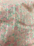 4 7/8 YD Cotton/Poly with Self Stripe Vintage - Peach with Pink and Peach Flowers