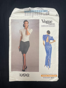 1988 Vogue 2072 Sewing Pattern - Dress by Kasper