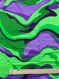 5/8 YD Cotton Stretch Sateen Remnant - Purples and Greens