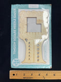 Wood Knitting Tension Square and Needle Gauge - Tree