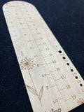 Wood Knitting 8" Ruler and Needle Gauge - Inches and Centimeters