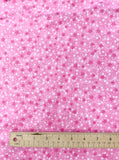 1 1/2 YD Cotton Flannel - Pink with Pink and White Stars