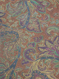 Polyester Chiffon Vintage - Large Polka Dot Paisley in Rust, Blue, Purple and Aqua