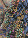 Polyester Chiffon Vintage - Large Polka Dot Paisley in Rust, Blue, Purple and Aqua