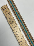 4+ YD Polyester Grosgrain Yarn-Dyed Striped Ribbon - Beige, Turquoise and Black