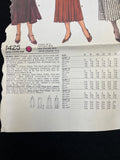1980's Vogue 1425 Sewing Pattern - Adult Skirts FACTORY FOLDED