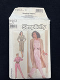 1986 Simplicity 7903 Sewing Pattern - Adult Jumpsuit and Dress FACTORY FOLDED