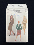 1980s Vogue 8106 Sewing Pattern - Adult Skirt and Jacket FACTORY FOLDED