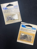 Metal Hook & Eye Closures Set of 4 or 12 - Silver or Black and Silver