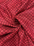 4 1/2 YD Quilting Cotton - Dark Red with Brick Red Diamonds