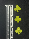 Button Plastic Set of 3 - Green 3-Leaf Clovers