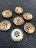 Buttons Plastic 3/4" or 7/8" - Marbled Brown and Beige