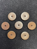 Button Plastic Set of 6 Vintage - Brown