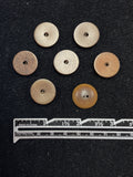 Button Plastic Set of 6 Vintage - Brown