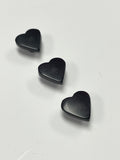 Buttons Plastic Set of 3 - Black Hearts