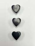 Buttons Plastic Set of 3 - Black Hearts