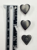 Buttons Plastic Set of 3 - Black Hearts