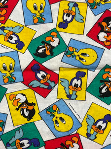 1993 2 1/8 YD Quilting Cotton - White with Baby Looney Tunes Characters