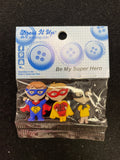 Buttons Plastic Set of 3 - Superhero Kids