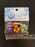 Buttons Plastic Set of 3 - Superhero Kids
