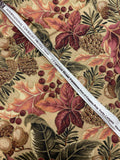 1 7/8 YD Quilting Cotton - Beige with Leaves and Gold Accents