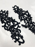 Rayon Lace Motifs- Black Floral