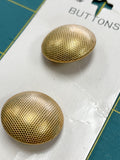 Buttons Set of 2 Vintage - Metal Domes 7/8"
