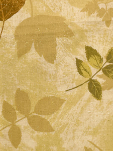 2 1/4 YD Quilting Cotton - Mottled Yellow and Tan with Leaves