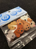 Buttons Plastic Set of 7 - Various Dogs