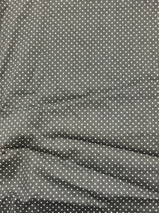 3 7/8 YD Cotton Batiste - Gray with White Polka Dots