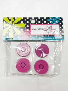 Magnetic Snap Closures Pack of 2 Sets - Brushed Silver or Hot Pink
