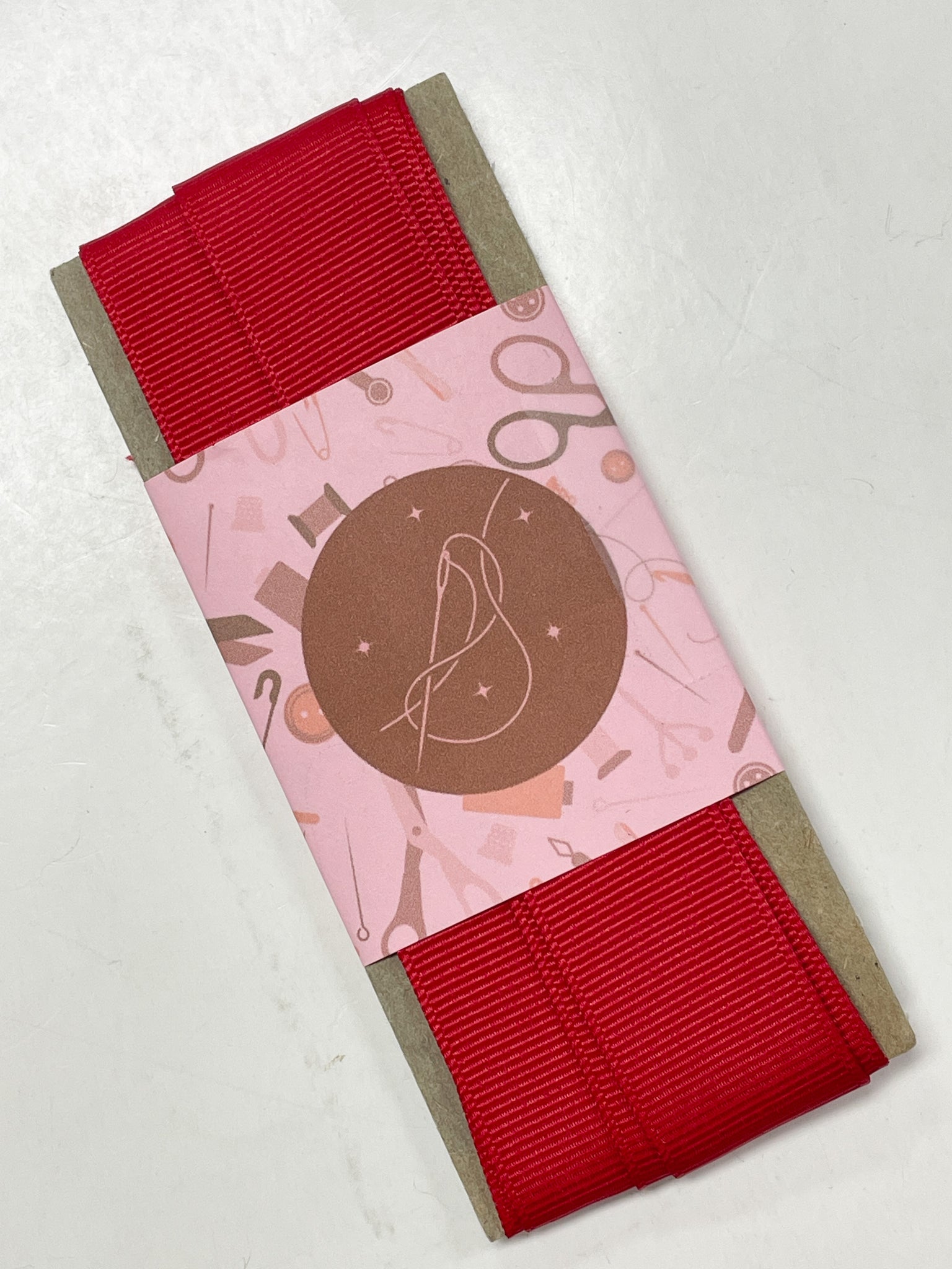 SALE 2 3/8 YD Polyester Grosgrain Ribbon - Red