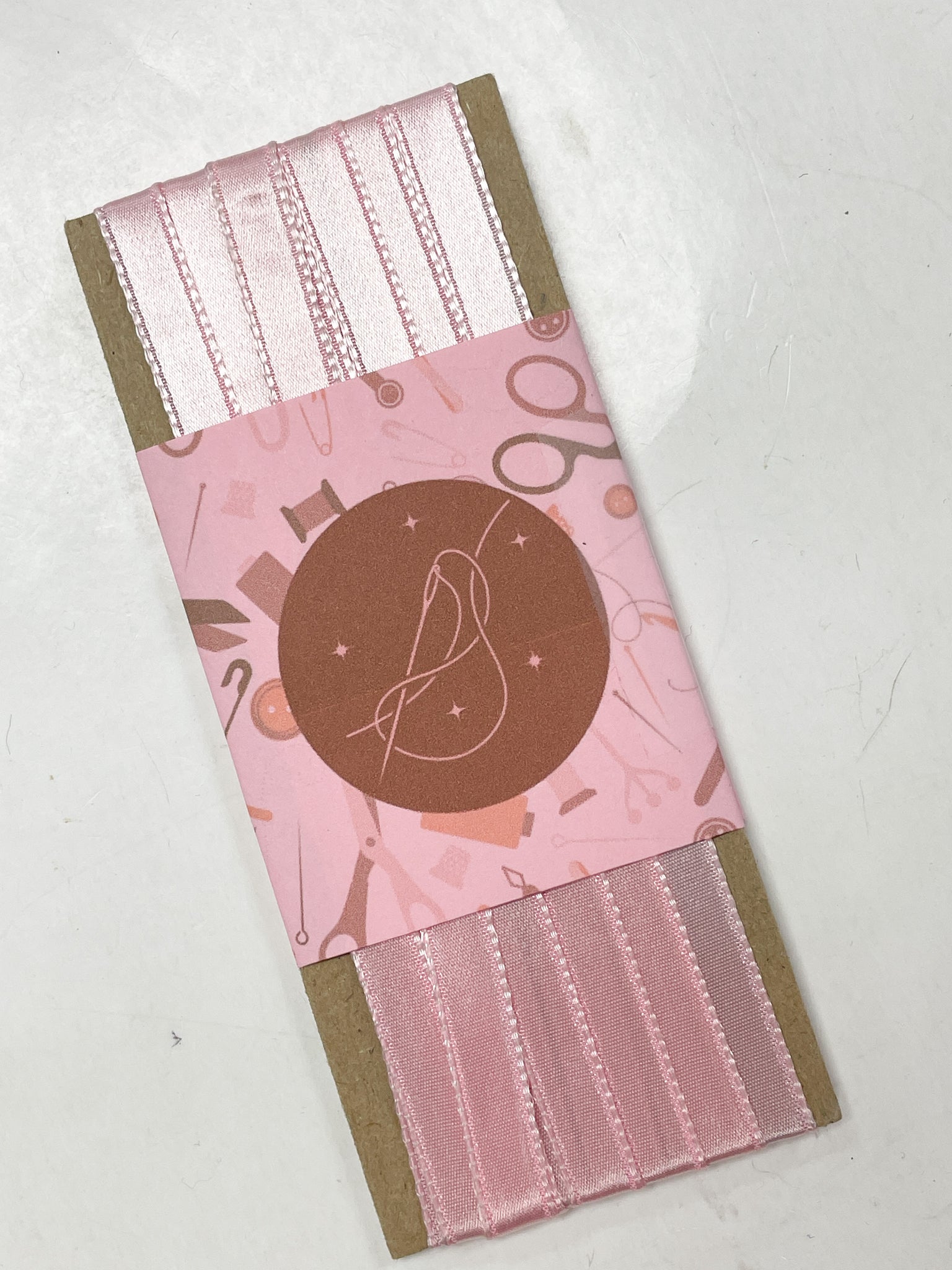 3 3/8 YD Acetate/Rayon Satin Ribbon Vintage - Pink