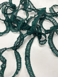 4 3/8 YD Polyester Ruffled Lace Trim - Dark Green