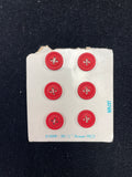Buttons Plastic Set of 6 Vintage - Matte Red