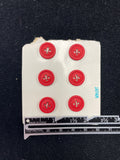 Buttons Plastic Set of 6 Vintage - Matte Red
