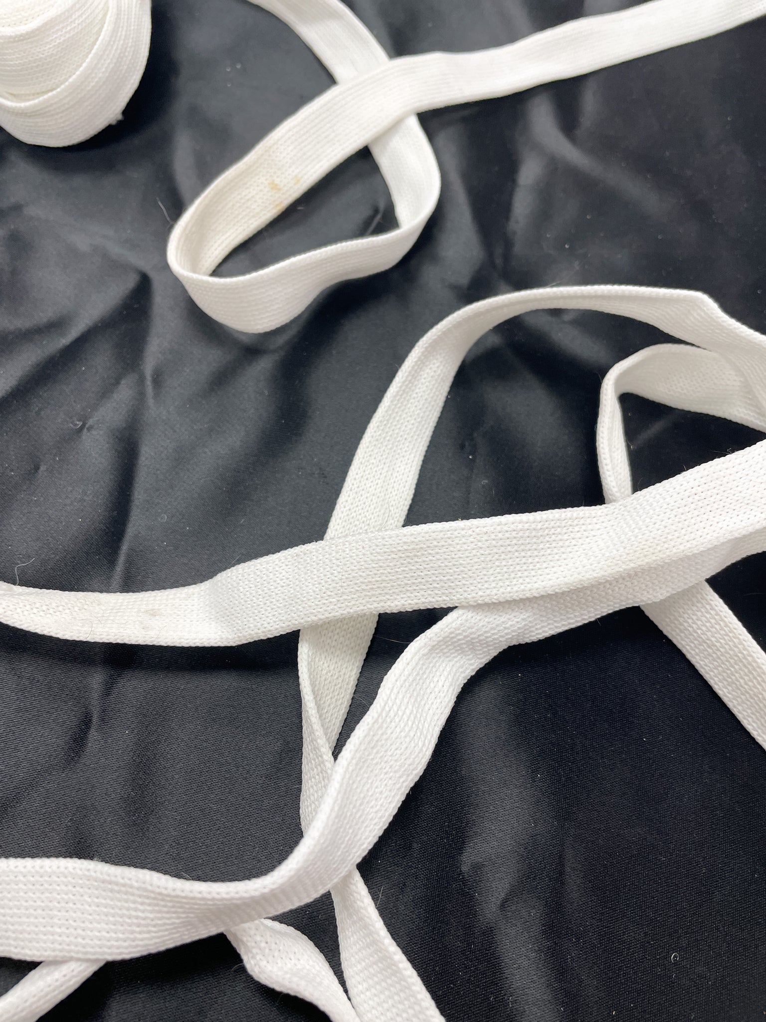 6 1/4 YD Nylon Flat Knit Tube Trim - White